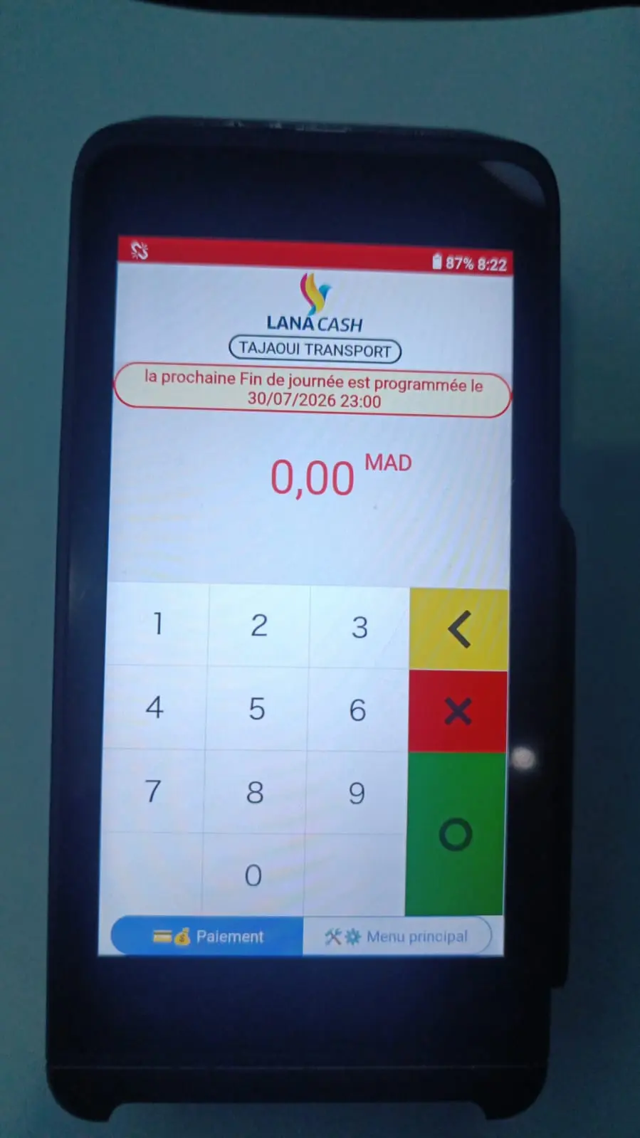 Terminal de paiement par carte bancaire Tajaoui Transport